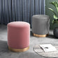 Glam pouf otomano de terciopelo tapizado metal marco redondo otomano redondo