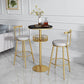 Glam Stone Bar Table Set 1/3 Pieces Round Counter Table for Indoor Clearhalo 'Bar Furniture' 'furn' 'furn_home_bar_bar_sets' 'Furniture' 'Home Bars & Bar Sets' 'home_bar_bar_sets' 'Kitchen & Dining Furniture' 1200x1200_519ee3df-98bb-4efc-ac46-a8bbcc76e57b