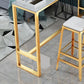Juego de mesa de bar Glam de 1/2/3 piezas, mesa de bar rectangular con taburetes altos de metal