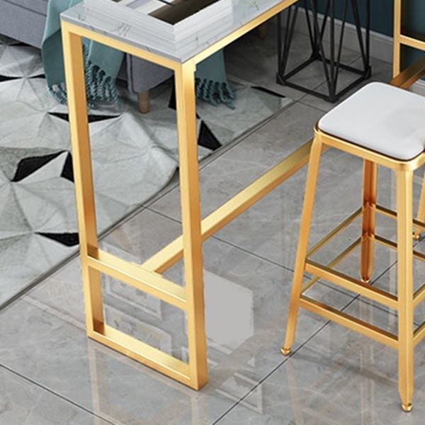 Juego de mesa de bar Glam de 1/2/3 piezas, mesa de bar rectangular con taburetes altos de metal