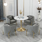 Modern Sintered Stone Dining Room Set with Round Top and Gold Base Furniture Clearhalo 'Dining Room Sets' 'Dining Tables & Seating' 'dining_room_set' 'furn' 'furn_dining_room_set' 'Furniture' 'furniture_dining_room_set' 'Kitchen & Dining Furniture' 'kitchen&dining_furn' 'kitchen' 1200x1200_51a37d9e-5169-43a0-a80f-0736f36e0460