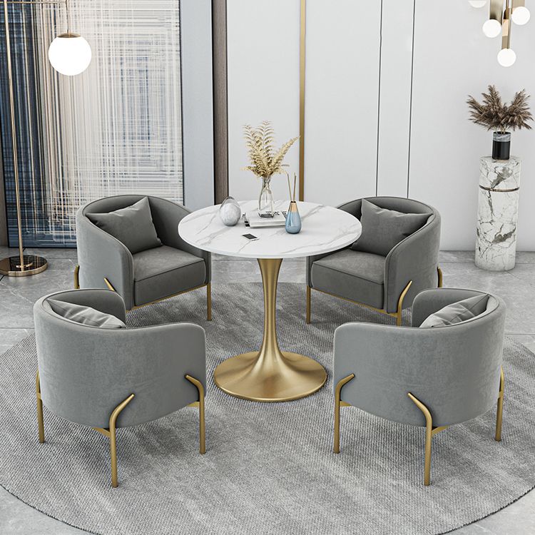 Modern Sintered Stone Dining Room Set with Round Top and Gold Base Furniture Clearhalo 'Dining Room Sets' 'Dining Tables & Seating' 'dining_room_set' 'furn' 'furn_dining_room_set' 'Furniture' 'furniture_dining_room_set' 'Kitchen & Dining Furniture' 'kitchen&dining_furn' 'kitchen' 1200x1200_51a37d9e-5169-43a0-a80f-0736f36e0460