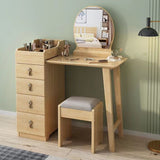 Mirror & 4 Drawers Makeup Vanity Nordic Solid Wood Dressing Table Clearhalo 'Bedroom Furniture' 'furn' 'furn_makeup_vanities' 'Furniture' 'Makeup Vanities' 'makeup_vanities' 1200x1200_51a38ee9-ce68-4c5f-9f1c-c0174f2b40d1