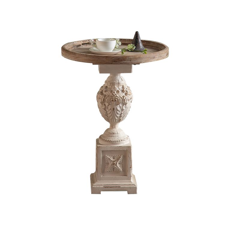 Rustic Style Side End Table Pedestal Distressed Round Sofa Side Accent Table Clearhalo 'Coffee & Accent Tables' 'End & Side Tables' 'end_side_tables' 'furn' 'furn_end_side_tables' 'Furniture' 'Living Room Furniture' 1200x1200_51a62142-f986-4c7a-b9f1-3ca79b948492