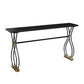 Rectangle Sintered Stone Dining Table Black and Metal Base Bar Table Clearhalo 'Bar Furniture' 'Bar Tables' 'bar_tables' 'furn' 'furn_bar_tables' 'Furniture' 'Kitchen & Dining Furniture' 1200x1200_51a69b1d-1b26-424e-b3bb-9ddaef570c12