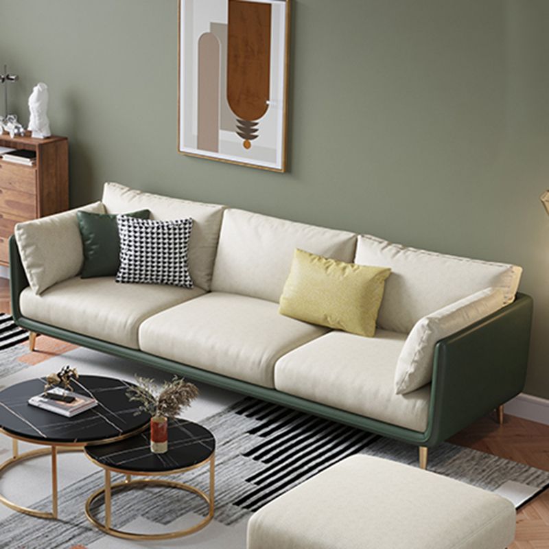 Faux Leather Stain-Resistant Pillowed Back Cushions Sectionals Sofa for Three People Clearhalo 'furn' 'furn_sectionals' 'Furniture' 'furniture_sectionals' 'Living Room Furniture' 'Sectionals' 1200x1200_51a76585-a939-4840-8f2f-a4656335c2bc