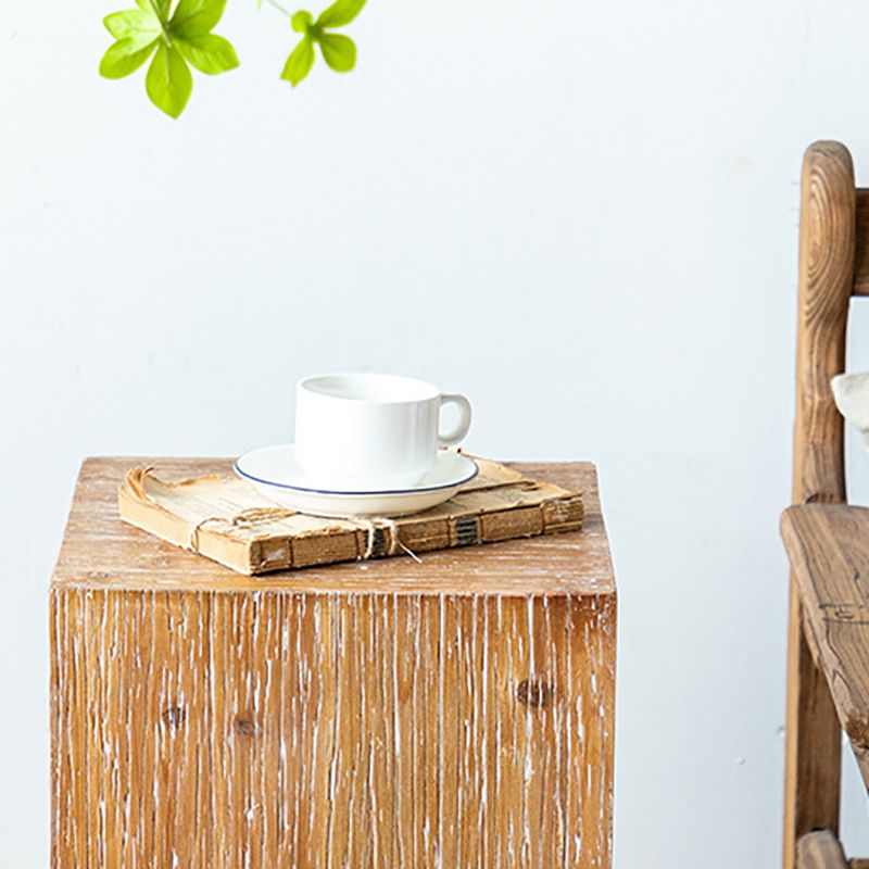 Mesa cuadrada de mesa de madera de campo francés, de 11.8 pulgadas de ancho