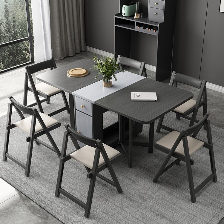 Modern Style Rectangle Folding Dining Table, 59" x 31.5" x 29.3"
