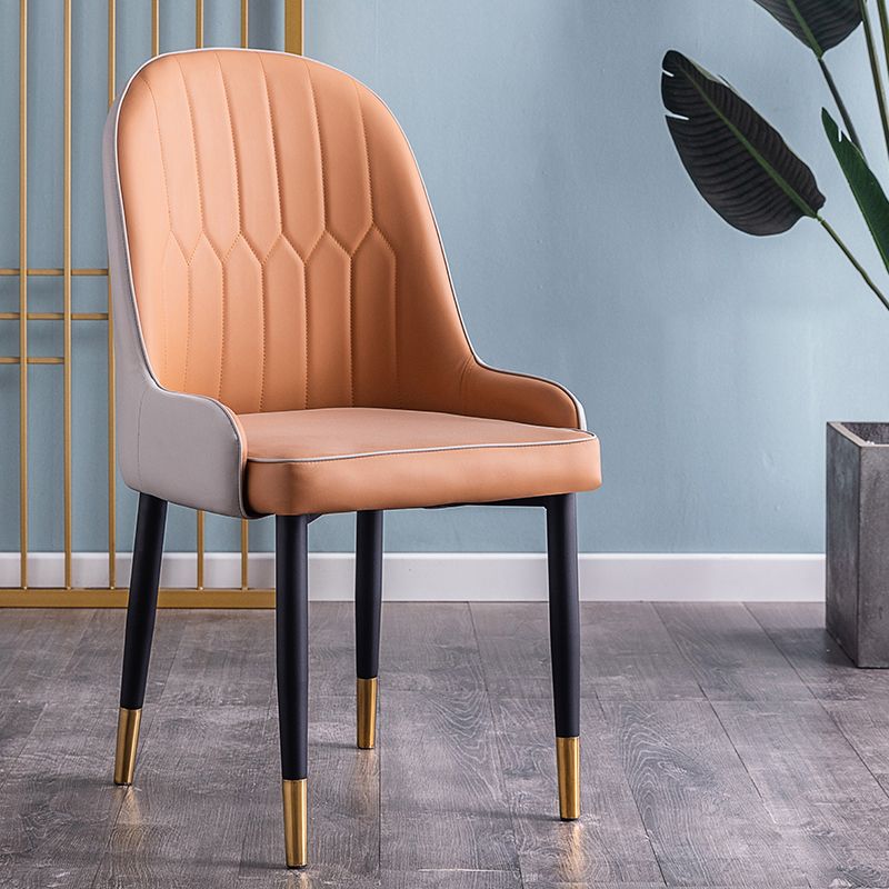 Scandinavian Indoor Arm Chair Parsons Back Upholstered Metal Dining Room Chair Clearhalo ' kitchen&dining_furn' 'Dining Chairs' 'Dining Tables & Seating' 'dining_chair' 'Furniture' 'furniture_dining_chair' 'Kitchen & Dining Furniture' 'kitchen' 1200x1200_51a8de71-69fa-4df1-bb1a-0ca1b2895a4c