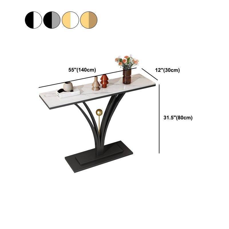 Rettangolo per console di ardesia Hall/metallo resistente a graffi Tabella 31,5 "di altezza