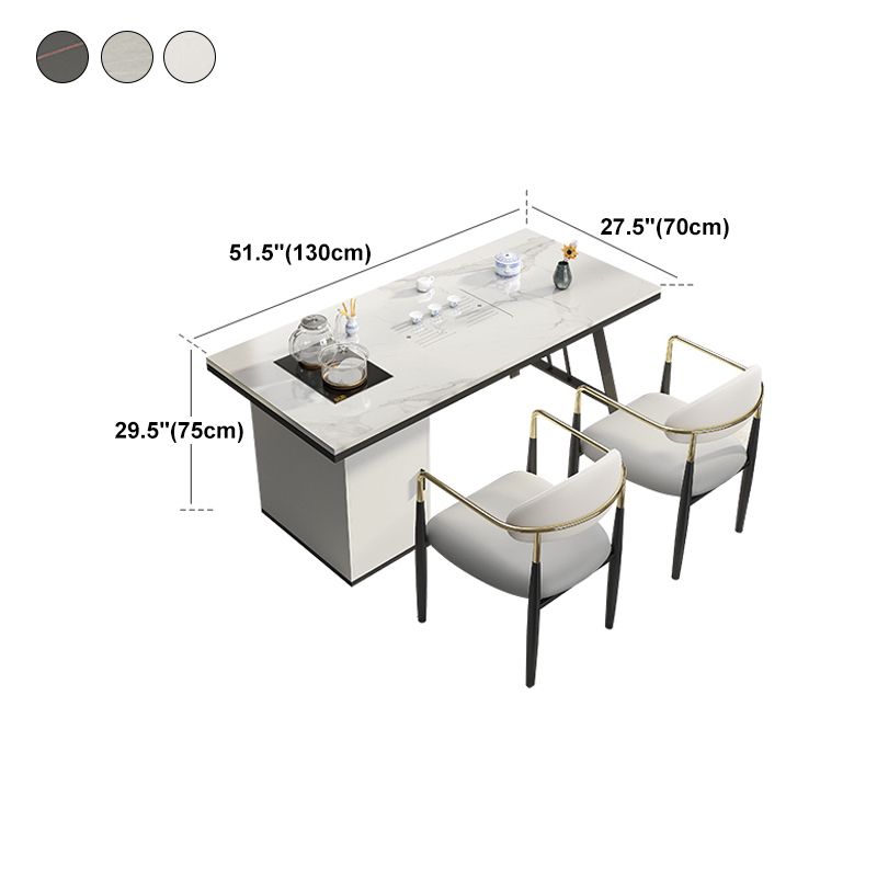 Metal Double Pedestal Table Modern Stone Top Rectangle Counter Dining Table Clearhalo 'Dining Tables & Seating' 'Dining Tables' 'dining_table' 'furn' 'furn_dining_table' 'Furniture' 'furniture_dining_table' 'Kitchen & Dining Furniture' 'kitchen' 'kitchen_dining_table' 1200x1200_51aa8d40-0884-4cf8-a76d-796a171f59d0
