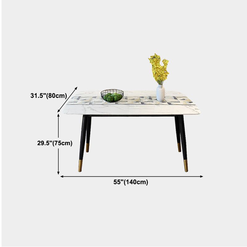 Modern Dining Table White Rectangle Table with 4 Legs for Dining Room Clearhalo ' dining_table' 'Dining Tables & Seating' 'Dining Tables' 'furn' 'furn_dining_table' 'Furniture' 'furniture_dining_table' 'Kitchen & Dining Furniture' 'kitchen&dining_furn' 'kitchen' 'kitchen_dining_table' 1200x1200_51aaa8bb-a4d0-4254-8879-68f06e03c895