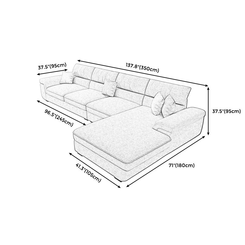 Modern Reversible Chaise 137" Sectionals with Pillows Flared Arm for Living Room Clearhalo 'furn' 'furn_sectionals' 'Furniture' 'furniture_sectionals' 'kitchen' 'kitchen_sectionals' 'Living Room Furniture' 'Sectionals' 1200x1200_51abb7f4-3cc3-410b-a96b-bcc21db0de9e