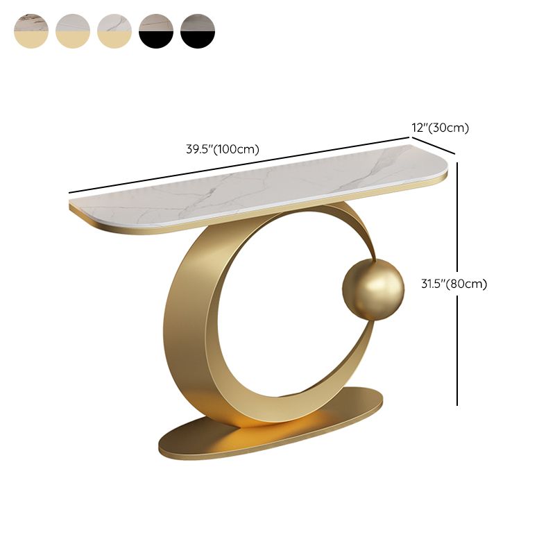 Contemporary Console Accent Table Half Moon Console Sofa Table Clearhalo 'Console Tables' 'console_tables' 'Entry & Mudroom Furniture' 'furn' 'furn_console_tables' 'Furniture' 1200x1200_51ac4b73-f2eb-4baa-b765-b425f3335451