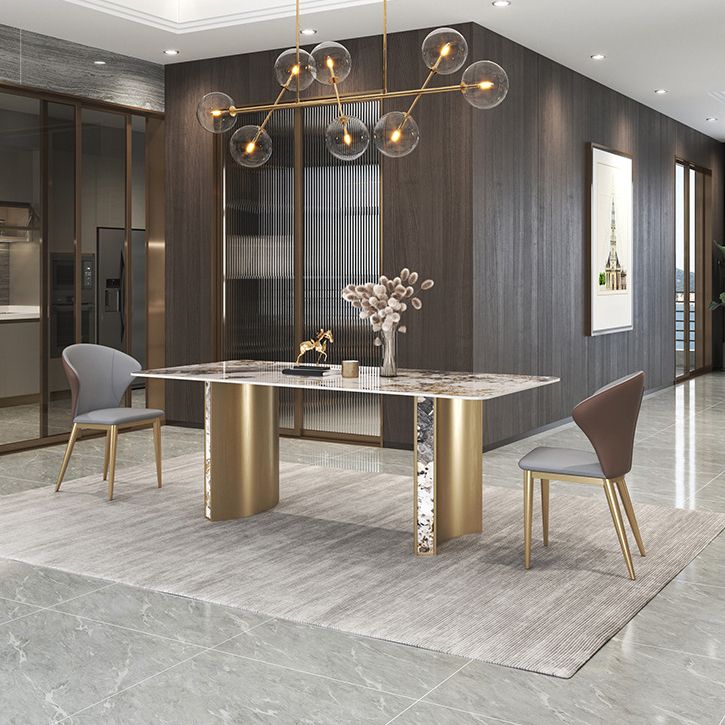 Luxury Sintered Stone Top Dining Set Rectangle 1/3/4/5/7 Pieces Dining Room Table Set