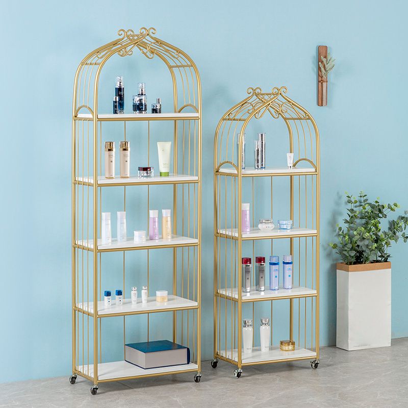 Glam Style Bookshelf Open Back Bookcase for Home Office Study Room with Casters Clearhalo 'Bookcases' 'furn' 'furn_bookcases' 'Furniture' 'furniture_bookcases' 'kitchen' 'kitchen_bookcases' 'Living Room Furniture' 'Office Furniture' 1200x1200_51accdc4-5e84-43a7-942c-21ddbf7adfa6