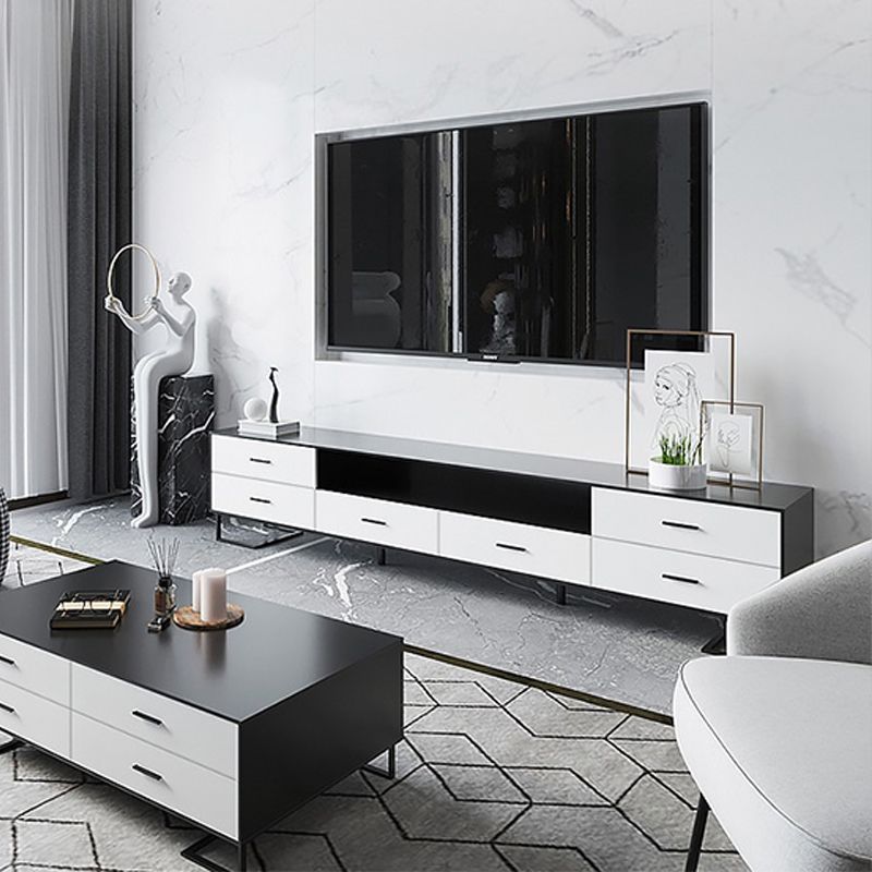 Gabinete de TV de madera y metal Moderno Minimalist Home Open TV Consola