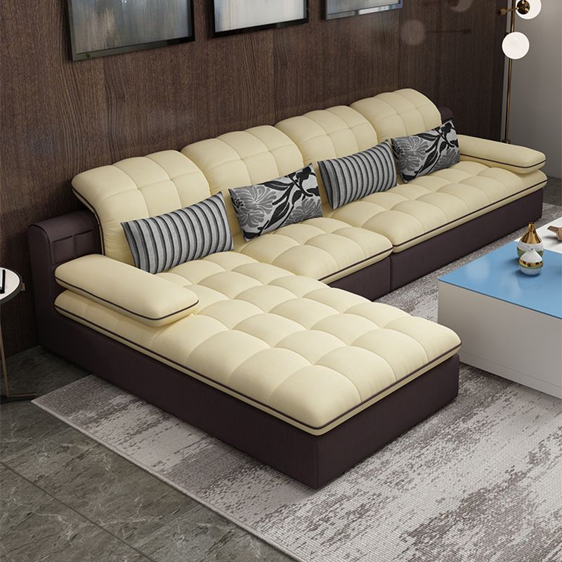 Farmhouse Pillow Top Arm Sectional Tufted Back Sofa and Chaise Clearhalo 'furn' 'furn_sectionals' 'Furniture' 'furniture_sectionals' 'Living Room Furniture' 'Sectionals' 1200x1200_51af746f-d9cd-45f0-8ed4-84723ad0e5c1