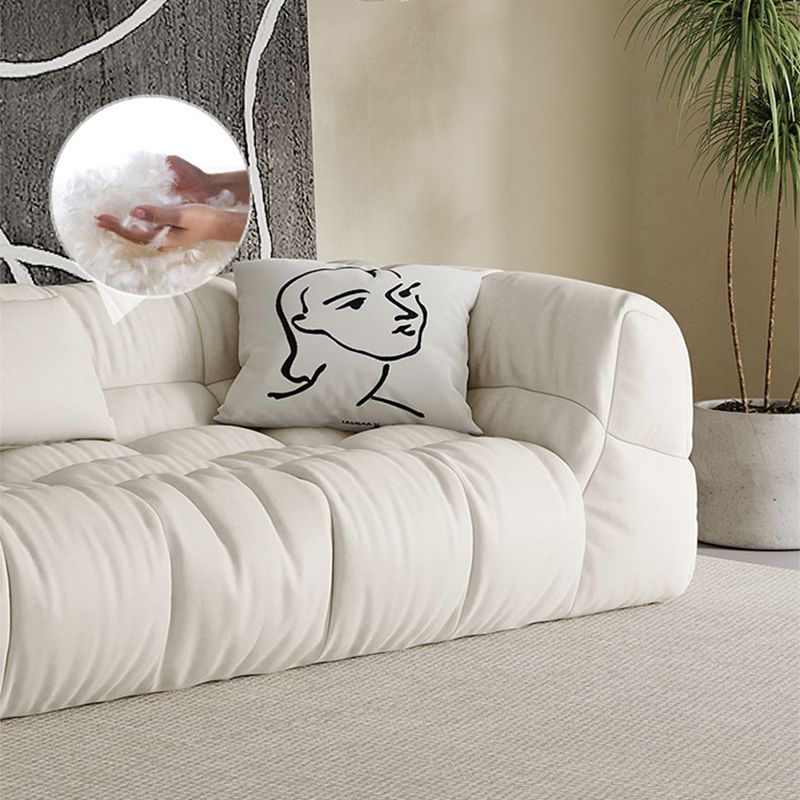 Contemporary White Button-tufted Sofa Tuxedo Arm Living Room Settee Clearhalo 'furn' 'furn_sofas' 'Furniture' 'Living Room Furniture' 'Sofa' 'sofas' 1200x1200_51b05e58-8501-4538-b9ee-7205320925f2