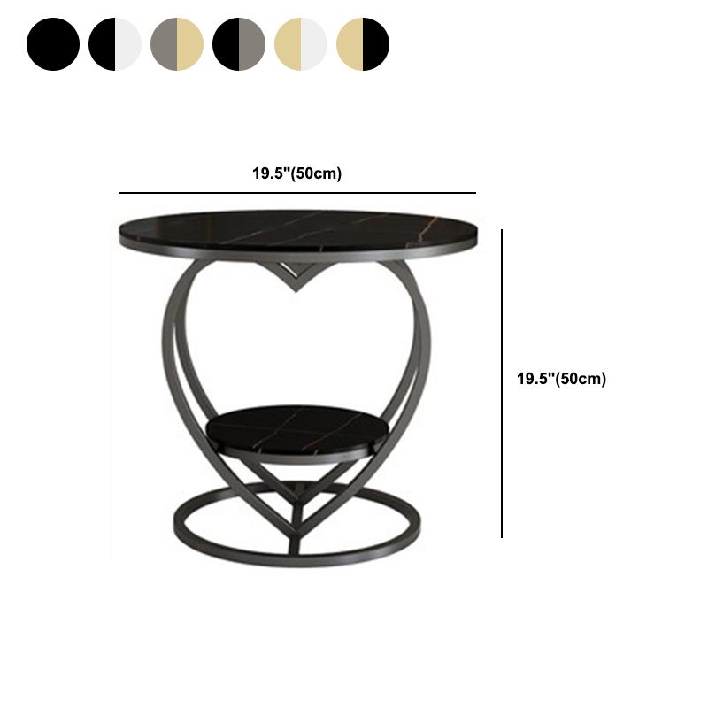 Modern 19.6"/23.6" Tall Round Slate Top Side Table Iron Abstract End Table Clearhalo 'Coffee & Accent Tables' 'End & Side Tables' 'end_side_tables' 'furn' 'furn_end_side_tables' 'Furniture' 'Living Room Furniture' 1200x1200_51b10807-9863-4a27-acef-dece6724059b