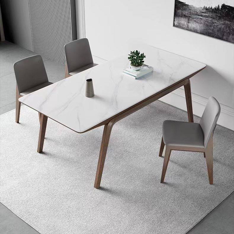 Set da pranzo moderno con sedie grigie 1/4/5/7 PCs set da tavolo bianco dinette