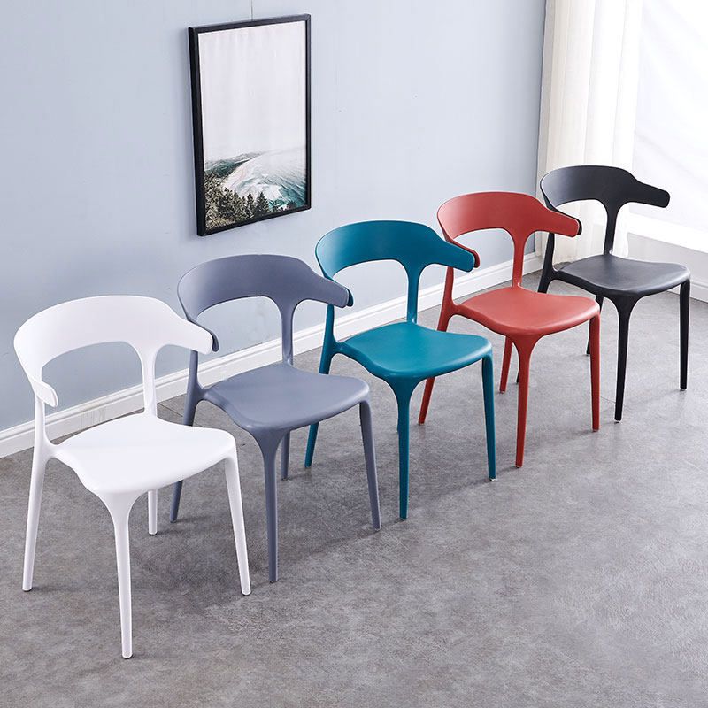 Nordic Backrest Armrest Acrylic Chair with Acrylic Legs for Dining Room