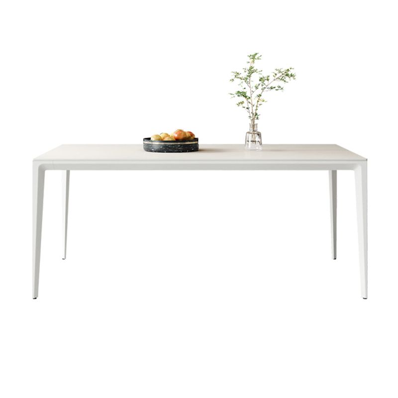 Simplicity Rectangle Dining Table Sintered Stone Table with 4 White Legs Clearhalo ' dining_table' 'Dining Tables & Seating' 'Dining Tables' 'Furniture' 'furniture_dining_table' 'Kitchen & Dining Furniture' 'kitchen&dining_furn' 'kitchen' 'kitchen_dining_table' 1200x1200_51b28c7d-08b1-4444-9e6c-2987e31b3ad9