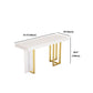 White Marble Top Bar Table Glam Metal and Stone Frame Pub Table Clearhalo 'Bar Furniture' 'Bar Tables' 'bar_tables' 'furn' 'furn_bar_tables' 'Furniture' 'Kitchen & Dining Furniture' 1200x1200_51b332fe-9aa4-4f1c-af71-dd4bbf738f70