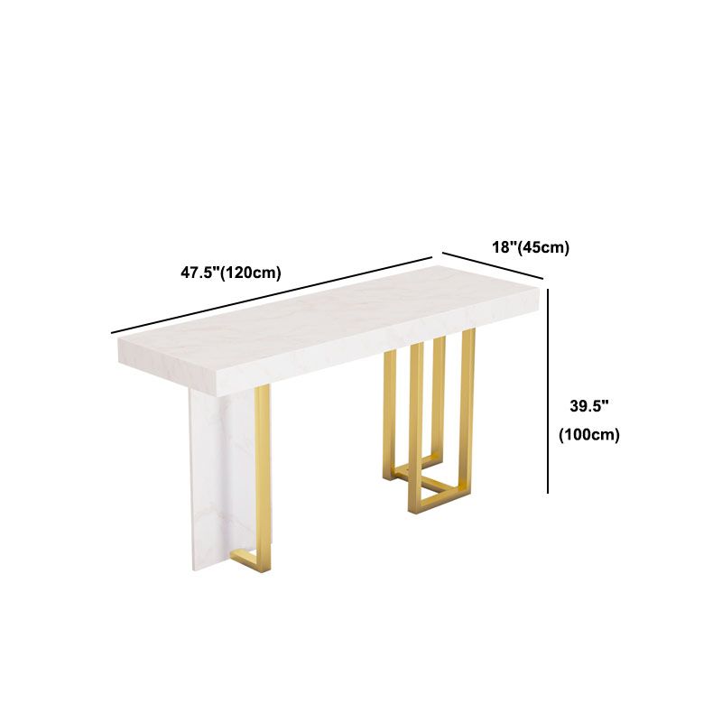 White Marble Top Bar Table Glam Metal and Stone Frame Pub Table Clearhalo 'Bar Furniture' 'Bar Tables' 'bar_tables' 'furn' 'furn_bar_tables' 'Furniture' 'Kitchen & Dining Furniture' 1200x1200_51b332fe-9aa4-4f1c-af71-dd4bbf738f70