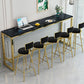 Glam Indoor Bar Dining Table Rectangle Bar Stool Table with Footrest
