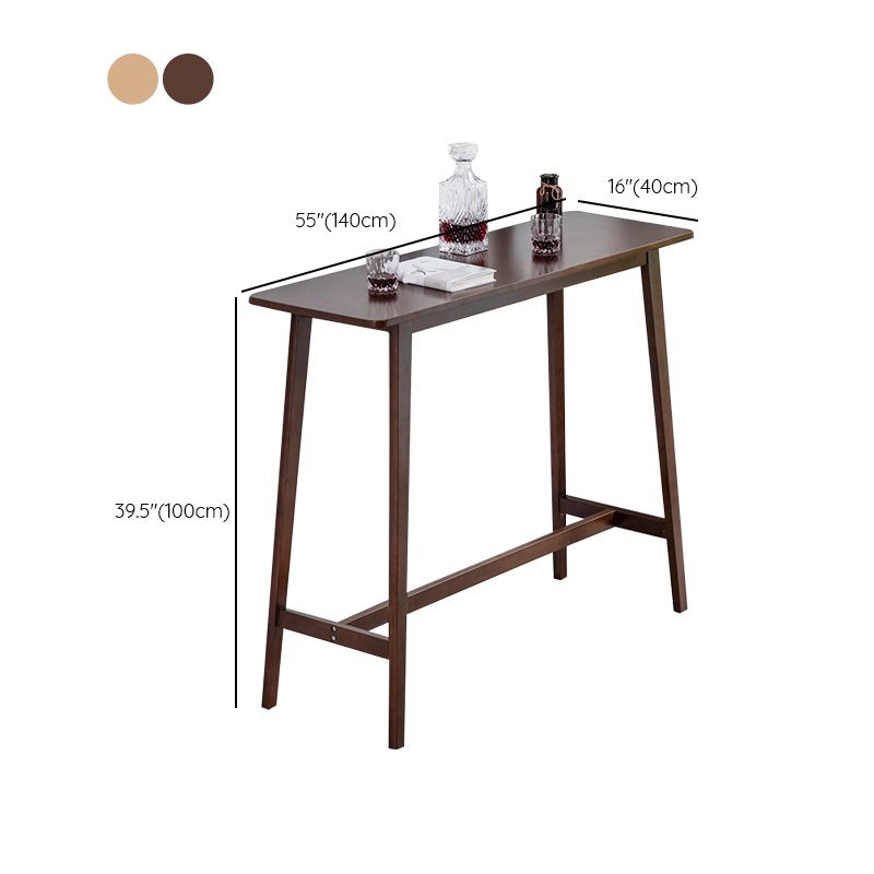 Modern Rectangle Fixed Bar Table Solid Wood Counter Height Bar Dining Table Clearhalo 'Bar Furniture' 'Bar Tables' 'bar_tables' 'furn' 'furn_bar_tables' 'Furniture' 'Kitchen & Dining Furniture' 1200x1200_51b67616-f623-4d24-be93-e5734aa0dd25