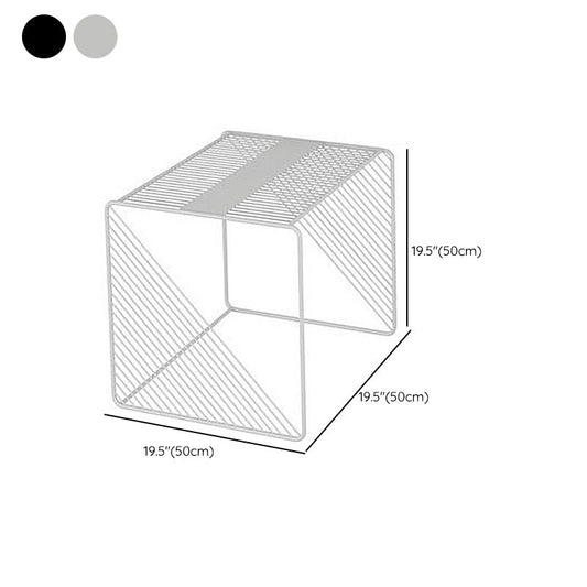 Tavolino da caffè a nidificazione quadrati 2 con scaffale set di tavolino in ferro di ferro di metà secolo