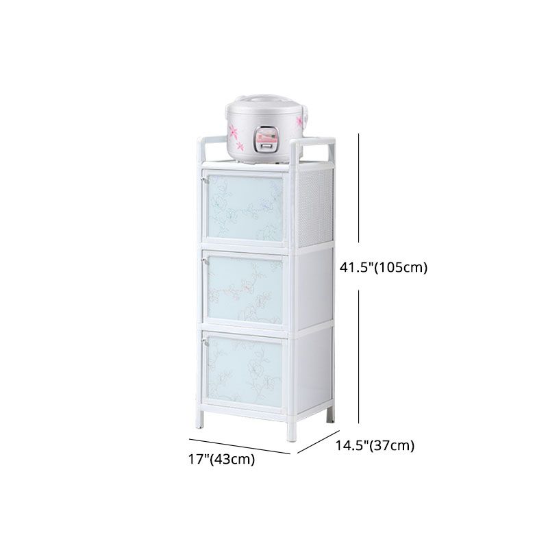 Metal Kitchen Dining Server Contemporary White Dining Server with Glass Doors Clearhalo 'buffet_sideboard' 'Buffets & Sideboards' 'furn' 'furn_buffet_sideboard' 'Furniture' 'furniture_buffet_sideboard' 'Kitchen & Dining Furniture' 1200x1200_51b79d11-b6c3-4f83-8f04-71f24ad9ac32