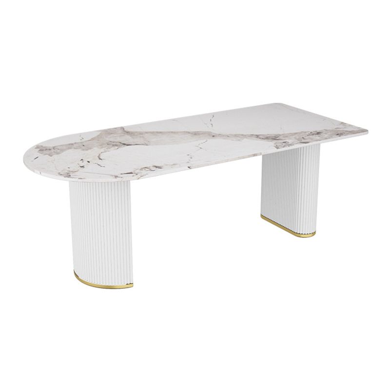 Stone Top Dining Table Modern Dining Table with Double Pedestal Base in White Clearhalo ' dining_table' 'Dining Tables & Seating' 'Dining Tables' 'furn' 'furn_dining_table' 'Furniture' 'furniture_dining_table' 'Kitchen & Dining Furniture' 'kitchen&dining_furn' 'kitchen' 'kitchen_dining_table' 1200x1200_51b820d7-28e3-40ae-8e69-37c41366dcae