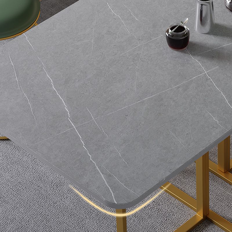 59 "H Moderner gesinterter Steintisch faltbarer Rechtecktisch mit Trestle Basis