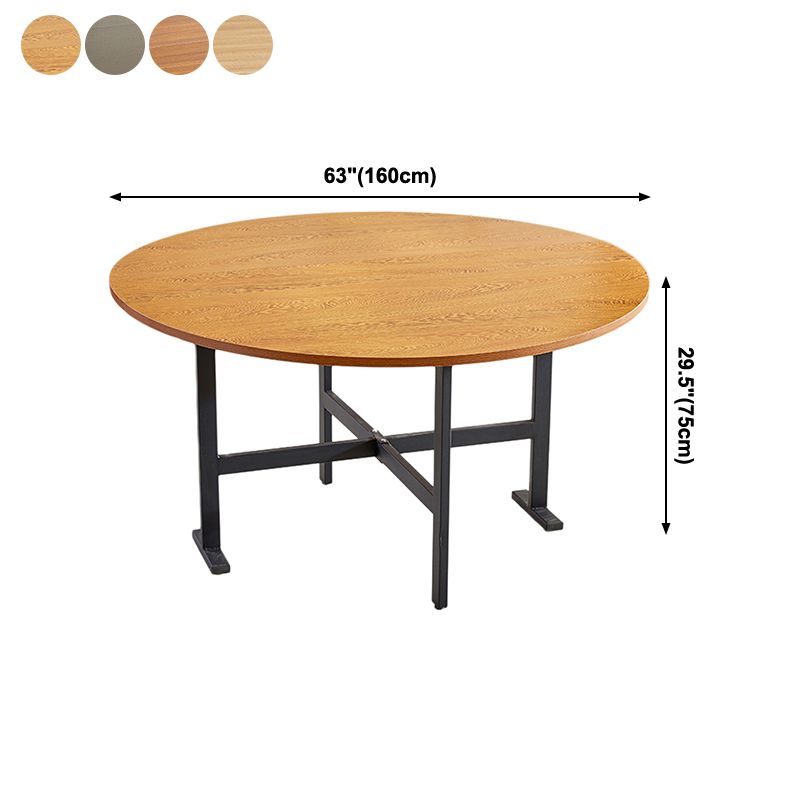 Metal Mid-Century Modern Round Table Wood Top Dining Table with Drop Leaf Clearhalo ' dining_table' 'Dining Tables & Seating' 'Dining Tables' 'furn' 'furn_dining_table' 'Furniture' 'furniture_dining_table' 'Kitchen & Dining Furniture' 'kitchen&dining_furn' 'kitchen' 'kitchen_dining_table' 1200x1200_51b89ab0-c64e-4e49-8297-8febf7c4641b