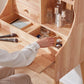 Scandinavian Dressing Table with Mirror and 4-Drawers Solid Wood