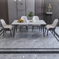 Metal 4 Legs Dining Table Modern Rectangle Stone Top Dining Table for Living Room Clearhalo 'Dining Tables & Seating' 'Dining Tables' 'dining_table' 'furn' 'furn_dining_table' 'Furniture' 'furniture_dining_table' 'Kitchen & Dining Furniture' 'kitchen' 'kitchen_dining_table' 1200x1200_51b9c28d-ee47-4153-a579-9629923ac778