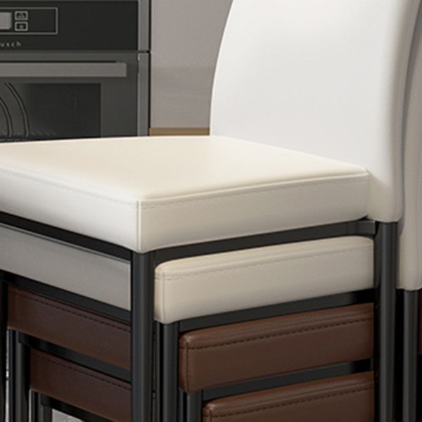 Scandinavian Style Upholstered Armless Dining Chairs Solid Back Side Chair for Home Clearhalo ' kitchen&dining_furn' 'Dining Chairs' 'Dining Tables & Seating' 'dining_chair' 'furn' 'furn_dining_chair' 'Furniture' 'furniture_dining_chair' 'Kitchen & Dining Furniture' 'kitchen' 1200x1200_51bb84b6-9710-4b9d-ad44-af7ead6e95ab