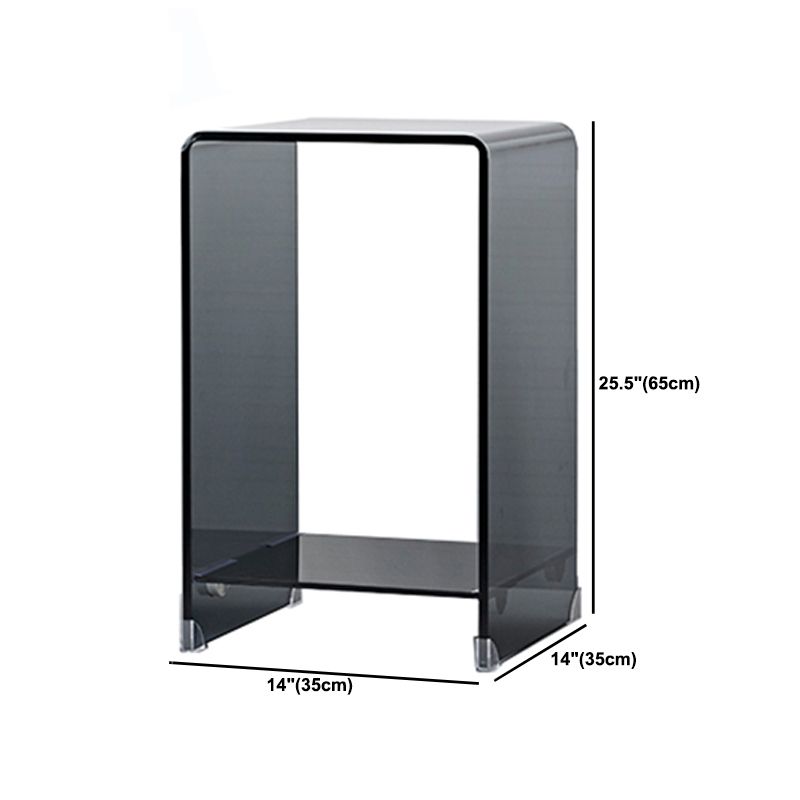 Mesa de trineo de la mesa cuadrada de vidrio contemporánea con estante