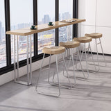 Modern Rectangle Solid Wood Bar Table Set 1/3/5 Pieces Counter Table with Backless Stools