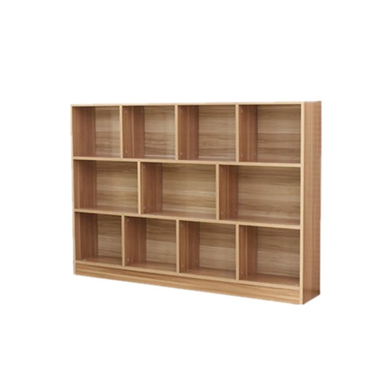 Closed Back Wooden Bookcase Matter Finish Modern Standard Bookshelf