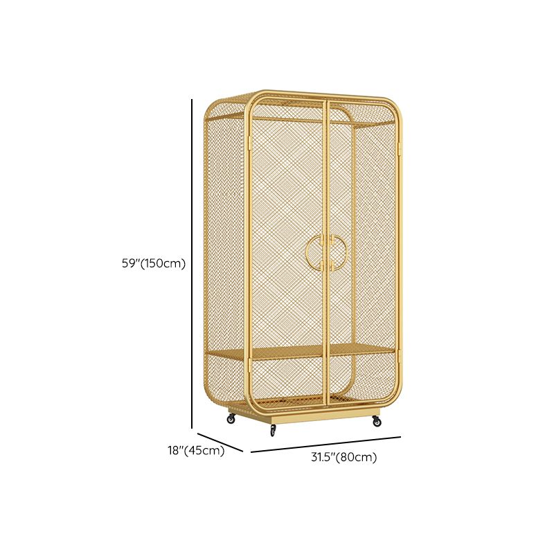 Contemporary Wardrobe Closet Metal Wardrobe Cabinet for Bedroom Clearhalo 'Armoires & Wardrobes' 'armoires_wardrobes' 'Bedroom Furniture' 'furn' 'furn_armoires_wardrobes' 'Furniture' 1200x1200_51bcf3dd-072f-4ffa-9970-d6159b1e0839