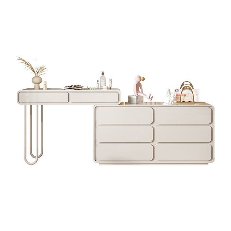 Trucco bianco da 15,74 "tavolo da banco di vanità per trucco vanità largo con 5/8 cassetti