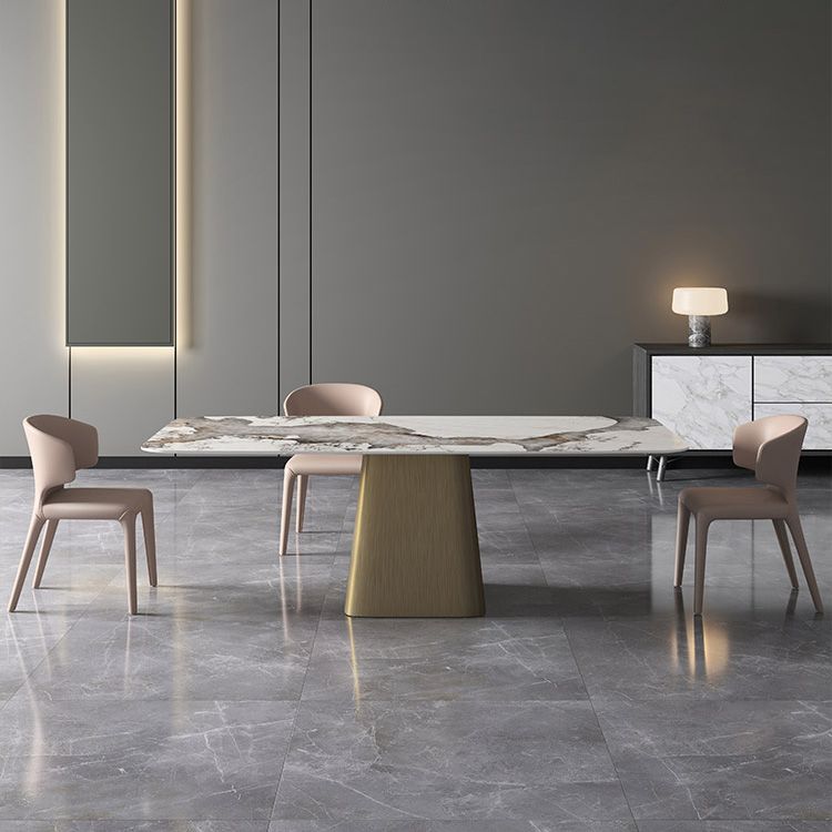 Metal Traditional Luxury Rectangle Table Sintered Stone Table,55"L x 31"W x 29"H Clearhalo ' dining_table' 'Dining Tables & Seating' 'Dining Tables' 'furn' 'furn_dining_table' 'Furniture' 'furniture_dining_table' 'Kitchen & Dining Furniture' 'kitchen&dining_furn' 'kitchen' 'kitchen_dining_table' 1200x1200_51bfe445-2211-4dd7-add3-6bc1dc2e2355