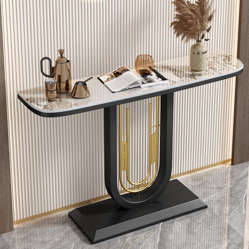 Glam Console Table Half Moon Antique Finish Console Sofa Table Clearhalo 'Console Tables' 'console_tables' 'Entry & Mudroom Furniture' 'furn' 'furn_console_tables' 'Furniture' 1200x1200_51c03312-f1f5-4735-87f6-d6484fa0be68