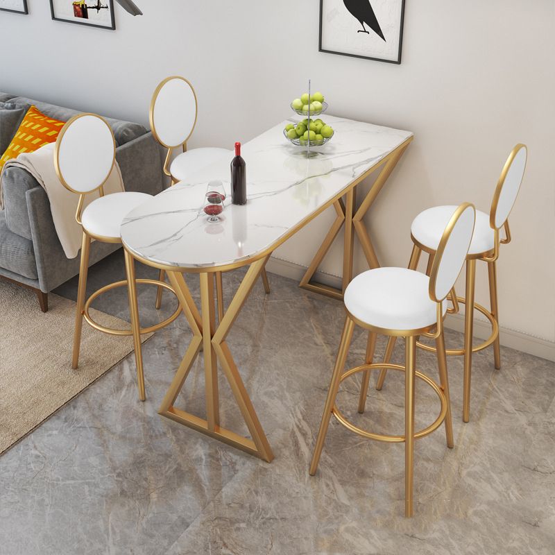 1/2/3/5 Stuks Luxe Onregelmatige Vorm Pub Tafelset Gesinterde Stenen Top Bistro Tafelset