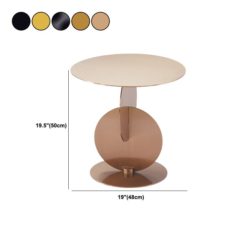 Mesa de metal circular de diseño de pedestal de estilo moderno medieval