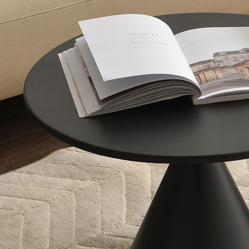 Table d'angle contemporaine metal rond piédestal latérale