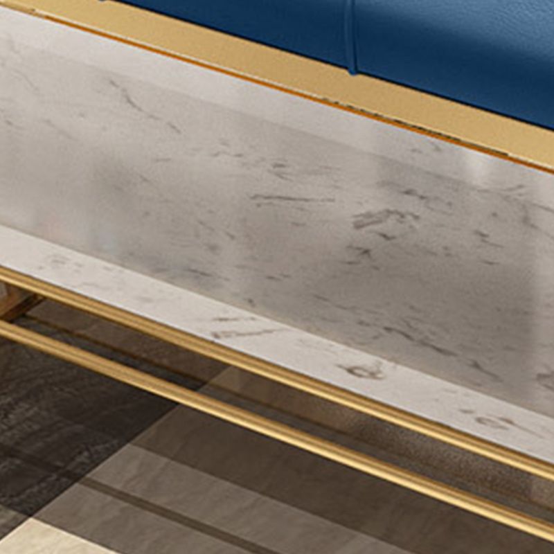 17.7 Inch High Glam Metal Seating Bench Tufted Entryway Bench Clearhalo 'Benches' 'Chairs & Seating' 'furn' 'furn_benches' 'Furniture' 'Living Room Furniture' 1200x1200_51c2d3e6-38ed-4dcc-87b9-95bb950be379